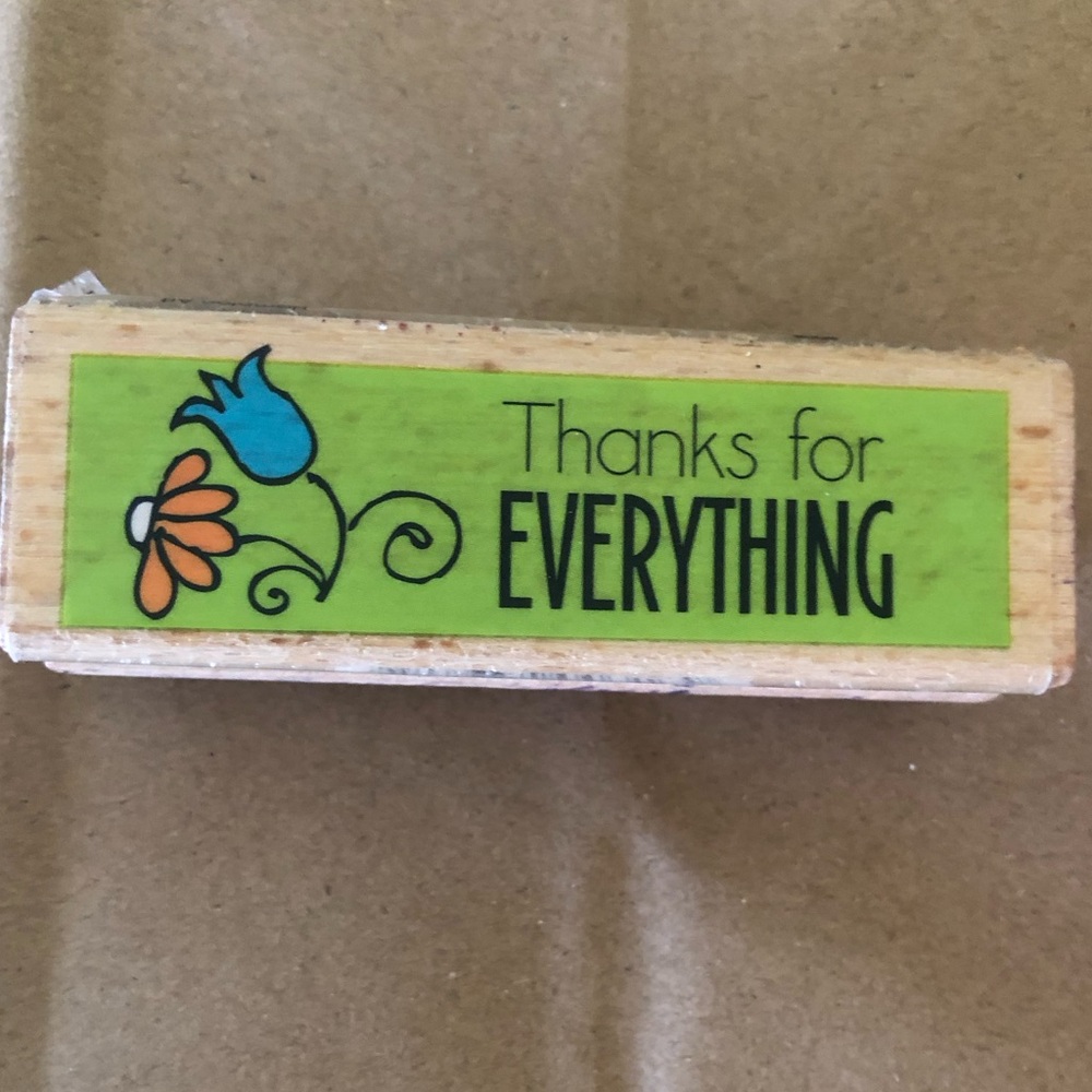 vtg Thanks for Everything Rubber Stamp